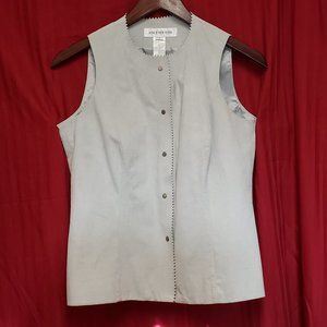 🍁Size 4, Lined Faux Suede Gray Vest from Jones New York.